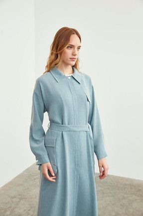 کلاه و ابایا فیروزه ای زنانه بافتنی Zühre - کد 849081955
