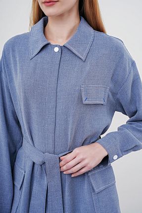 کلاه و ابایا سرمه ای زنانه پلی استر Zühre - کد 849081142