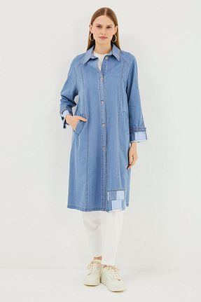 ترنچکت آبی زنانه بدون آستر Zühre - کد 858925178