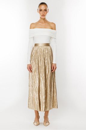 دامن طلائی زنانه ساده Moda İlgi - کد 867122688