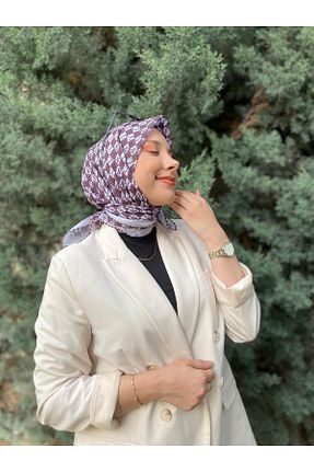 روسری قهوه ای پنبه پلی استر SELİNAY ATELIER - کد 867115750