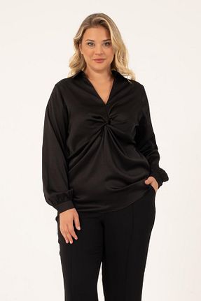 بلوز مشکی زنانه ساده Myline - کد 799672110