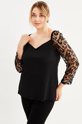 بلوز مشکی زنانه ساده Myline - کد 364209505