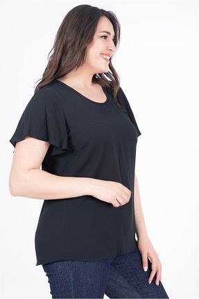 بلوز سایز بزرگ مشکی زنانه سایز بزرگ Myline - کد 5865071
