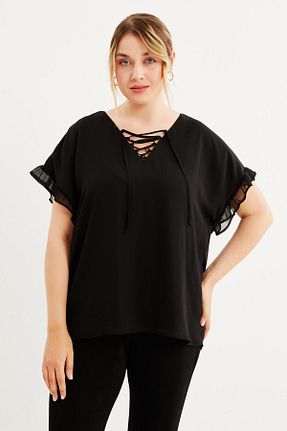 بلوز مشکی زنانه ساده Myline - کد 659444866