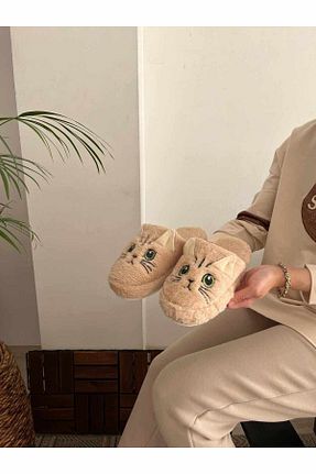 دمپائی خانگی قهوه ای بچه گانه مخملی Behtah Kundura - کد 867345983