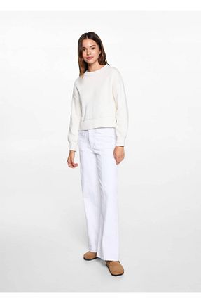 پلیور سفید زنانه رگولار MANGO Teen - کد 860750206