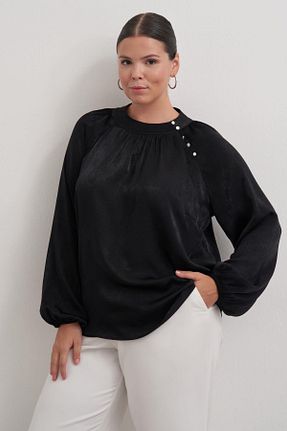 بلوز مشکی زنانه ساده Myline - کد 867122804