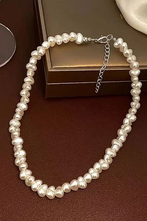 گردنبند مروارید سفید نقره NBS Beautiful Naturel Stones - کد 867123660