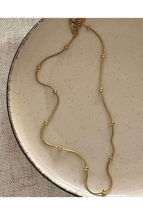 گردنبند استیل ( فولاد ) طلائی استیل (فولاد) LAİKA - کد 867137966