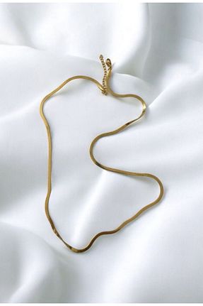 گردنبند استیل ( فولاد ) طلائی زنانه استیل ضد زنگ Ems Takı Aksesuar - کد 866954972