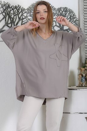 بلوز قهوه ای زنانه گلدار Chiccy - کد 867168458