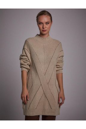 تونیک حجاب بژ زنانه بافتنی Kayra - کد 771590742