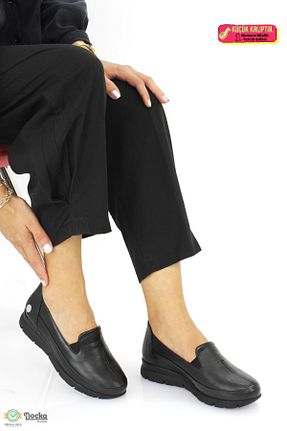 کفش کژوال مشکی زنانه چرم خالص Mammamia - کد 859695892