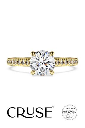 انگشتر نقره طلائی زنانه کریستال Cruse - کد 867286169