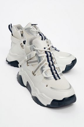بوت / نیم بوت سفید زنانه چرم مصنوعی luvishoes - کد 857125811