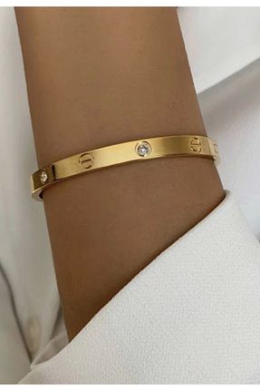 دستبند استیل (فولاد) طلائی زنانه استیل ضد زنگ Genel Markalar - کد 220551054