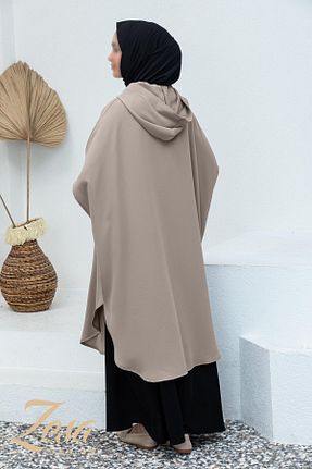 پانچو حجاب بژ زنانه پنبه ای VALENS BOUTİQUE - کد 867341130