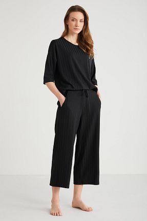 ست لباس راحتی مشکی زنانه ساده Penye Mood - کد 867334186