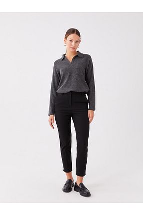 شلوار طوسی زنانه الاستین LC Waikiki - کد 795345421
