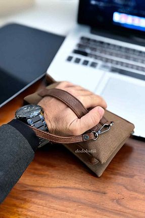 کیف پورتفوی و کلاچ قهوه ای مردانه چرم مصنوعی Dodo4men - کد 870018054