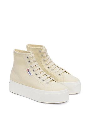 کفش اسنیکر بژ زنانه بند دار Superga - کد 701508034