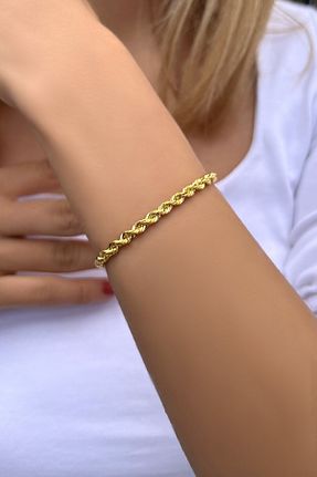 دستبند طلا طلائی زنانه 14 عیار Altınaşkı - کد 867342845