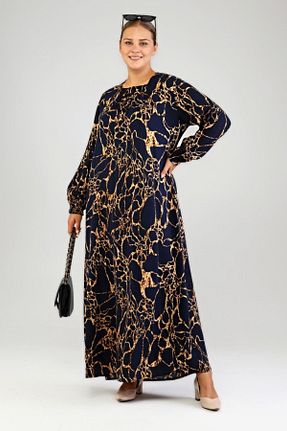 لباس سایز بزرگ سرمه ای زنانه ویسکون Ferace - کد 338831406
