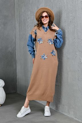 لباس قهوه ای زنانه تریکو Miss Allos - کد 867344867