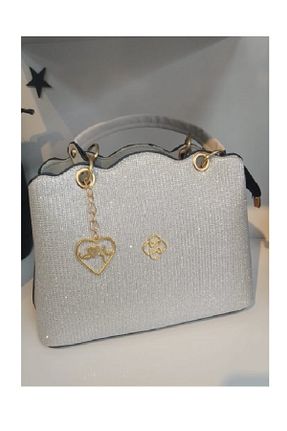 کیف دوشی طوسی زنانه چرم مصنوعی GÇA Moda - کد 867361800
