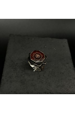 انگشتر نقره قرمز زنانه کهربا üstad kuyumculuk - کد 796458469