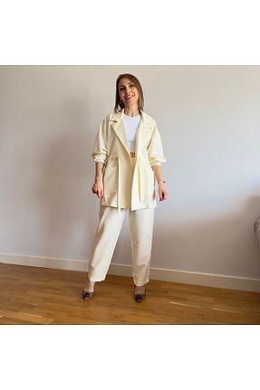ست بالاتنه و پائین تنه نباتی زنانه بافتنی Aylish - کد 867354131