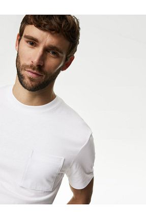 تیشرت سفید مردانه رگولار Marks & Spencer - کد 814767147