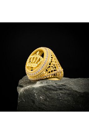 انگشتر نقره طلائی مردانه کریستال vevasilver - کد 851727623
