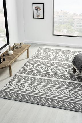 گلیم طوسی پلی استر Prestige Halı - کد 867381928