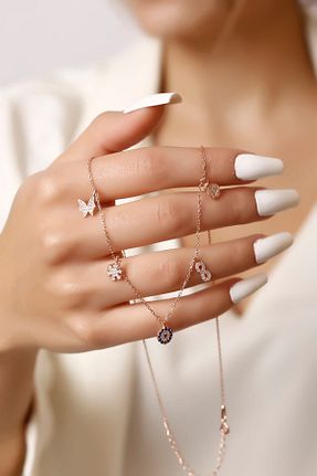 گردنبند نقره صورتی زنانه 925 عیار SARIASLAN - کد 385041320