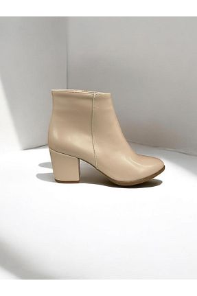 بوت / نیم بوت بژ زنانه چرم مصنوعی iskarpino - کد 867392631