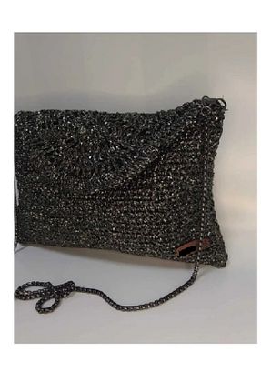 کیف دوشی طوسی زنانه حصیر GÇA Moda - کد 867402675