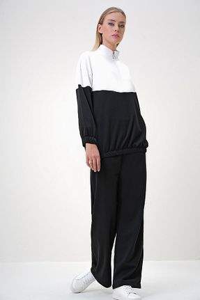 ست بالاتنه و پائین تنه مشکی زنانه بافتنی Trend Alaçatı Stili - کد 860668339
