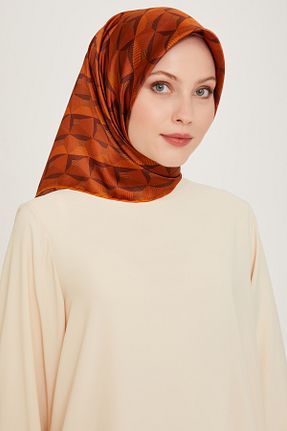 روسری نارنجی کرپ ساتن ابریشم Armine - کد 866071529