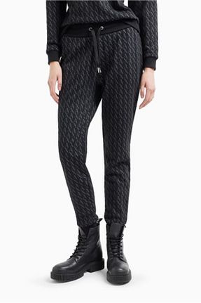 شلوار کرمگن مشکی زنانه پاچه کش دار Armani Exchange - کد 866084798