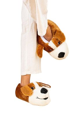 پاندوف قهوه ای بچه گانه مخملی Liger - کد 866089588