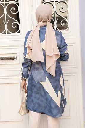 تونیک حجاب سرمه ای زنانه ویسکون Neva Style - کد 866149570