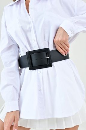 کمربند مشکی زنانه چرم مصنوعی WOMAN VISION - کد 864757357