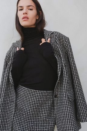 دامن مشکی زنانه پلی استر H&M - کد 866218331