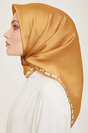 روسری طوسی کرپ ساتن ابریشم Armine - کد 807531241