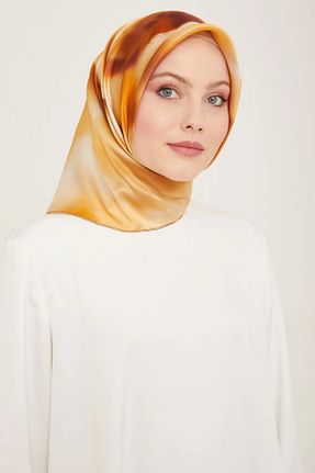روسری نباتی کرپ ساتن ابریشم Armine - کد 808143243