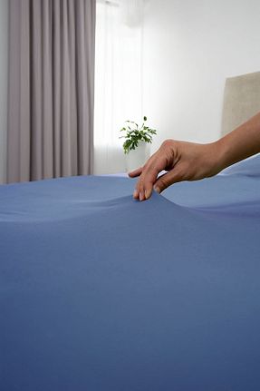 ست ملحفه تکنفره آبی پنبه GAMA HOME - کد 865779242
