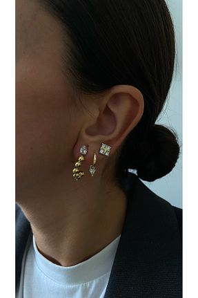 گوشواره نقره طلائی زنانه 925 عیار GÜLŞAH SEZER - کد 866246527