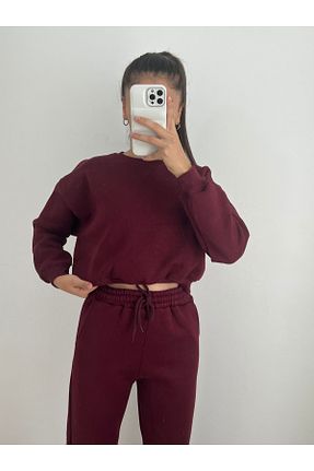 ست گرمکن زرشکی زنانه پنبه ای Abari - کد 866276635
